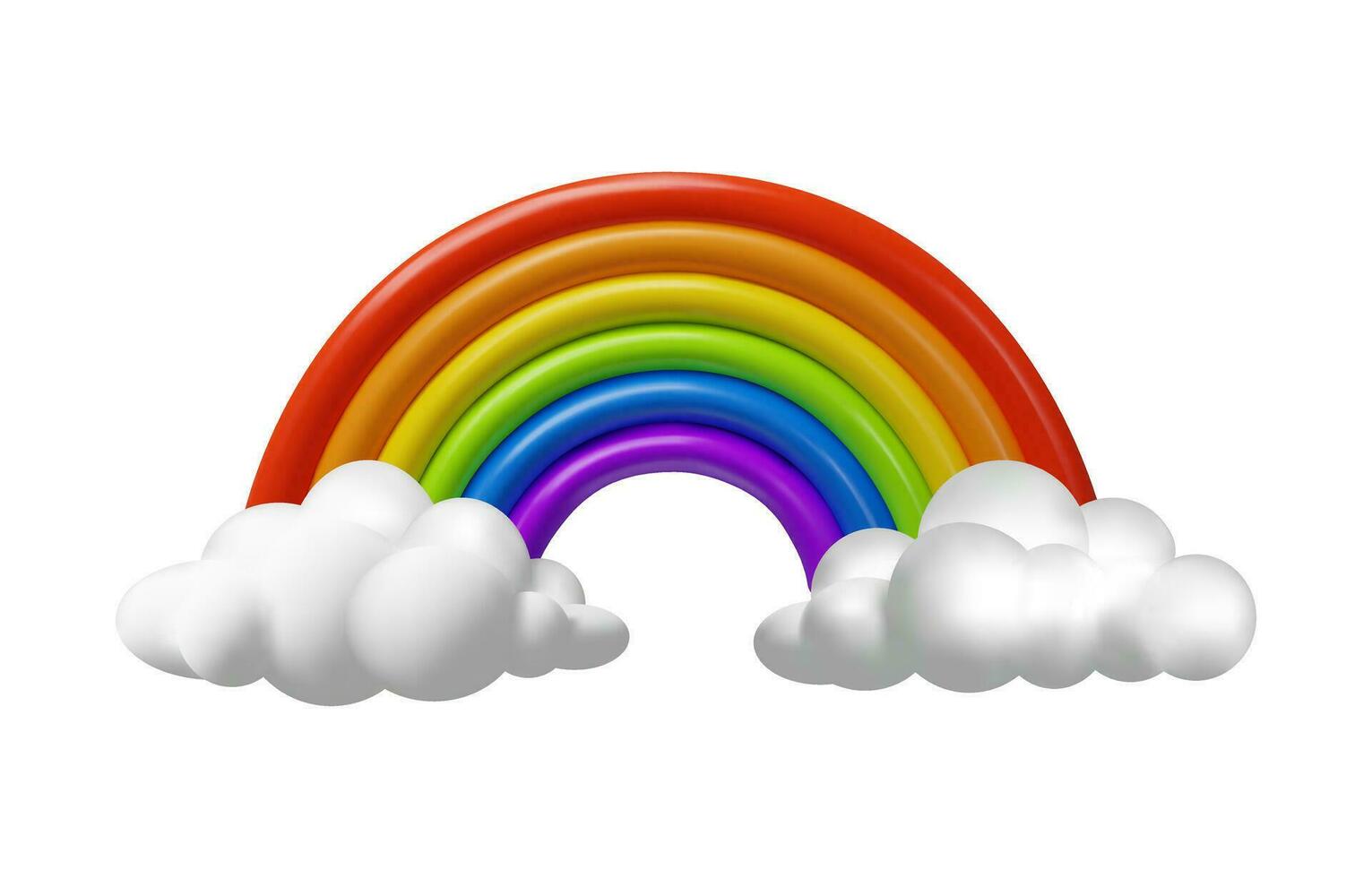 3D realistic lgbt rainbow and cloud. Symbol of Pride month. Colorful tolerante vector illustration. Freedom of relationship, support homosexual rights of gay, lesbian, transgender, bisexual.