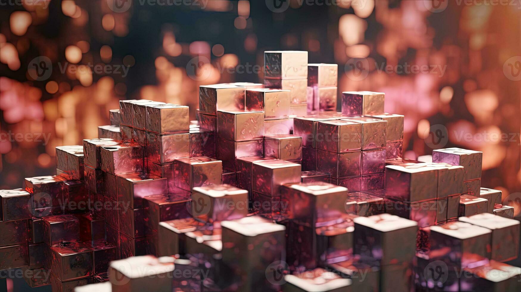Abstract background with structure of cubes. Colorful cubes texture for technology backdrop. Generated AI. photo