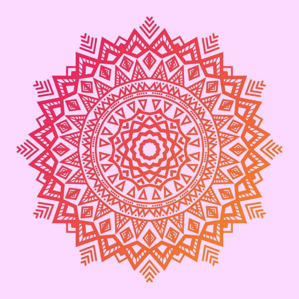 Gradient Decorative color Ornamental ethnic elements mandala Pattern background Design Pro Vector. vector