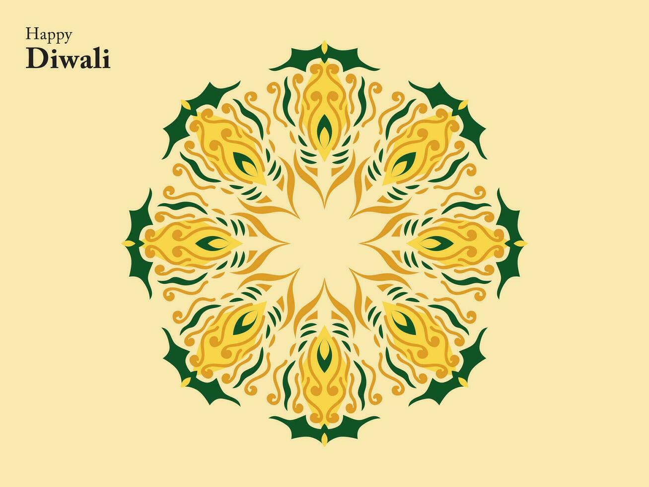 happy diwali hindu traditional ornament lamp festival india element mandala chinese buddha ethnic vector
