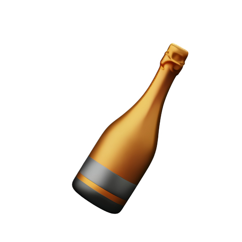 champagne 3d rendering icon illustration png