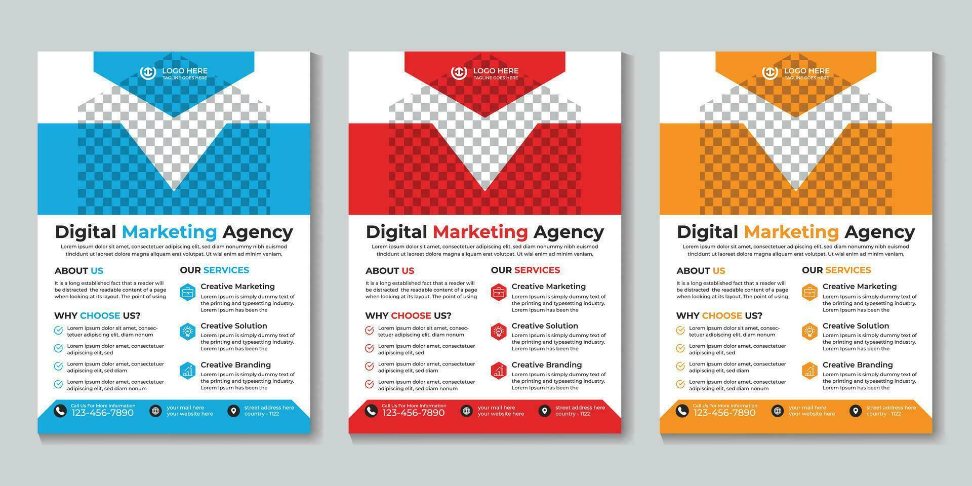 Digital marketing agency flyer design template Free Vector