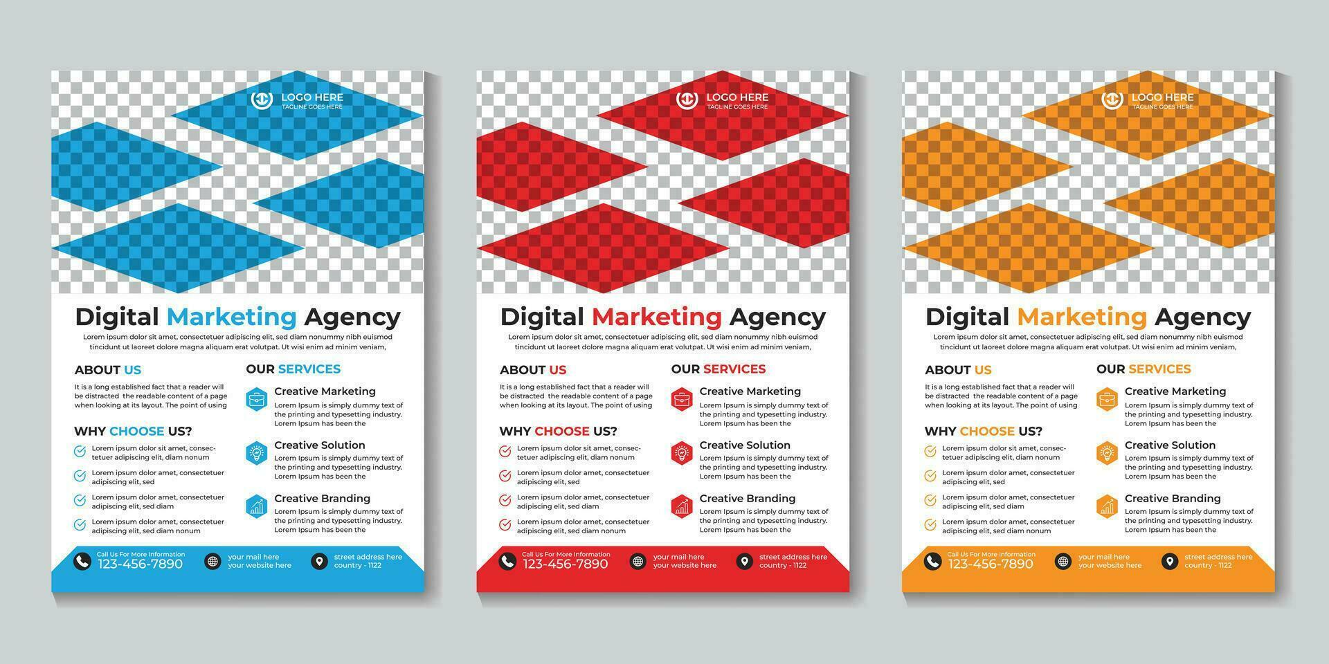 plantilla de diseño de volante de agencia de marketing digital corporativo vector gratis