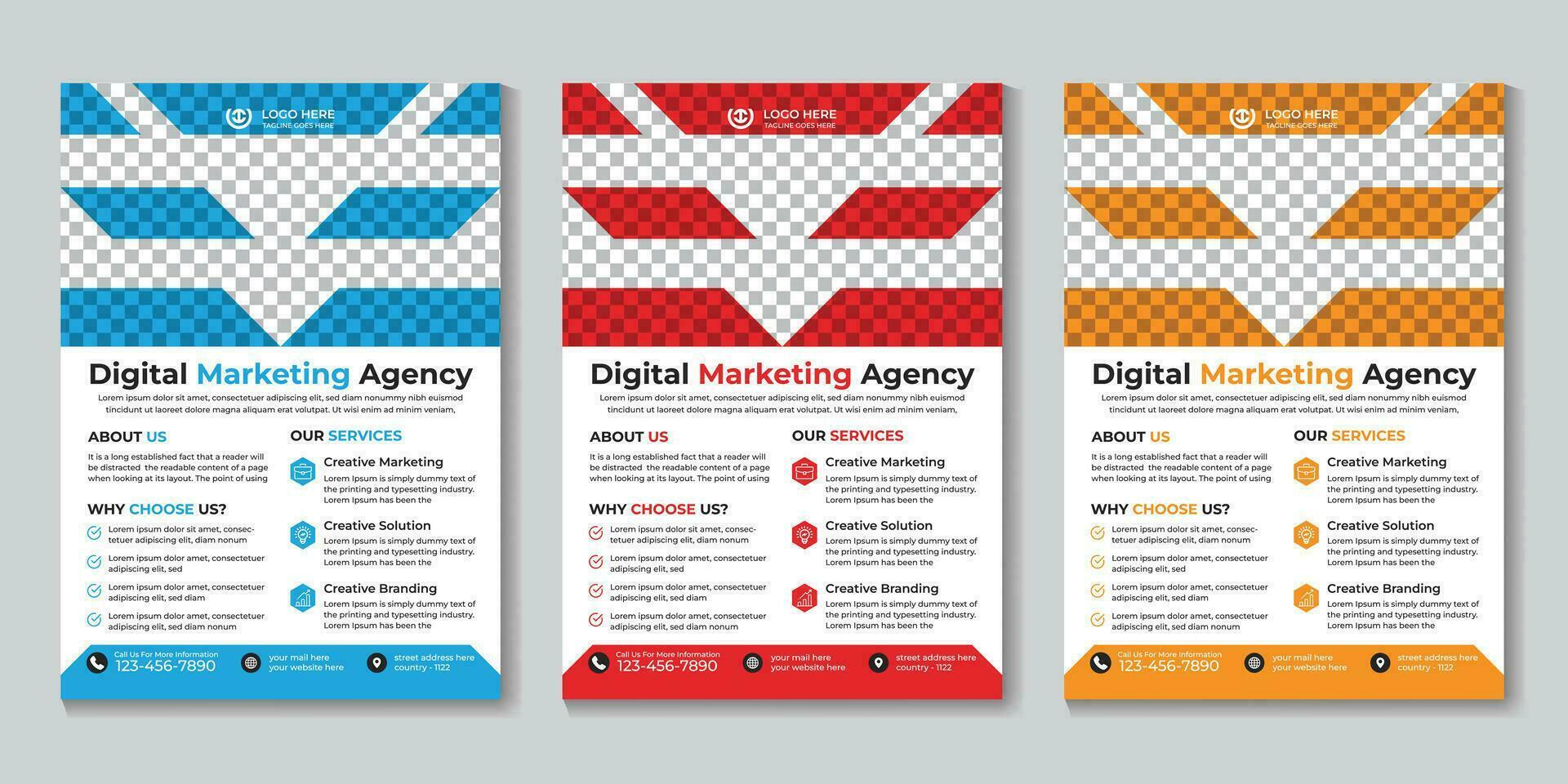 plantilla de diseño de volante de agencia de marketing digital corporativo vector gratis