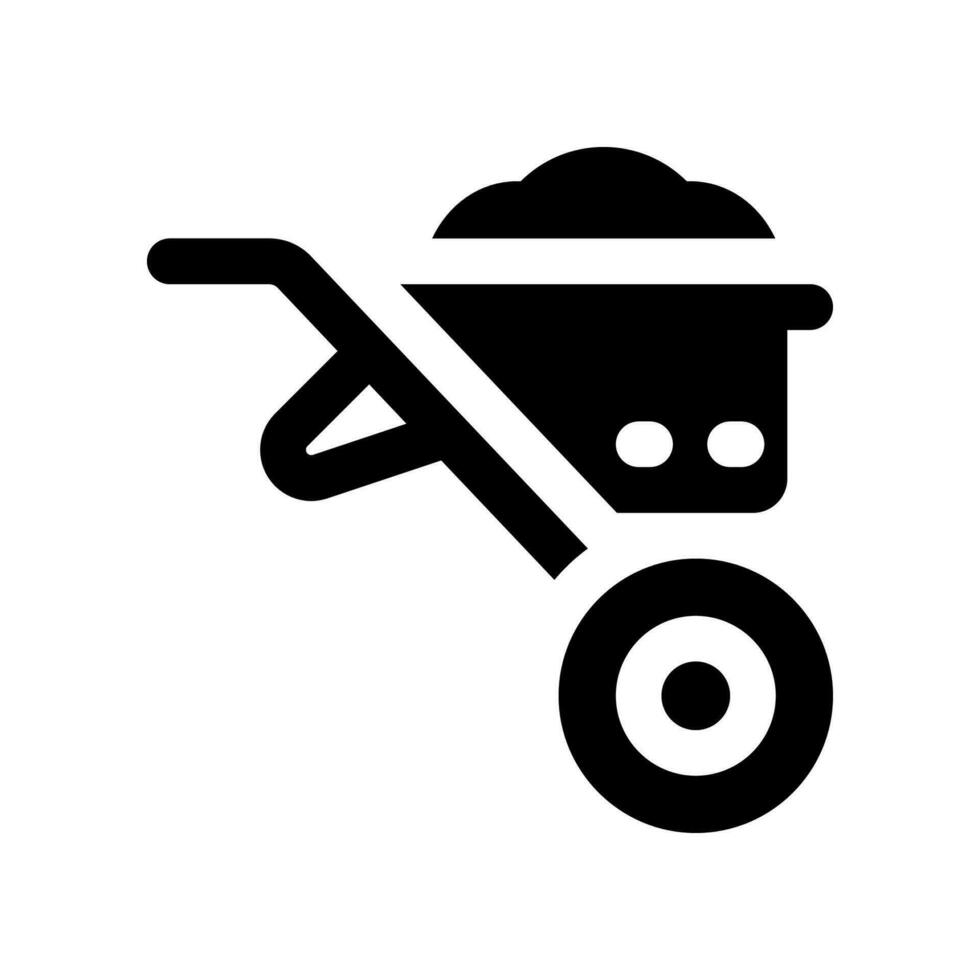 wheelbarrow solid icon. vector icon for your website, mobile, presentation, and logo design.