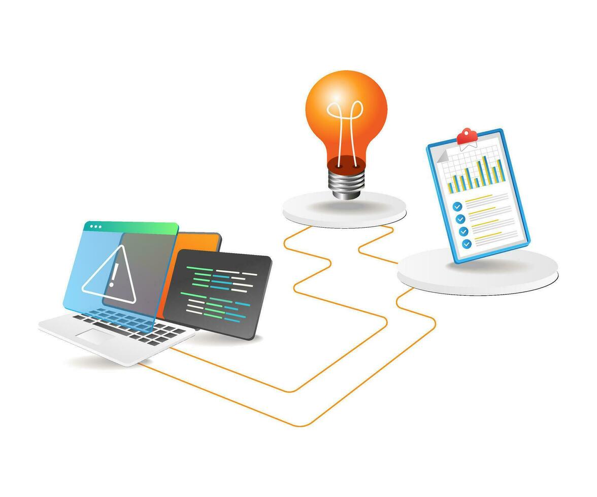 Warning data analysis idea vector