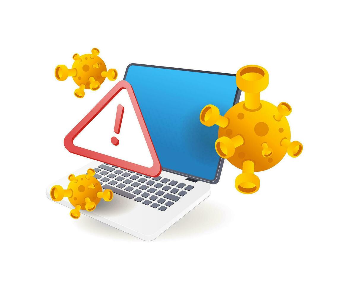 Malware viruses attack computer data vector