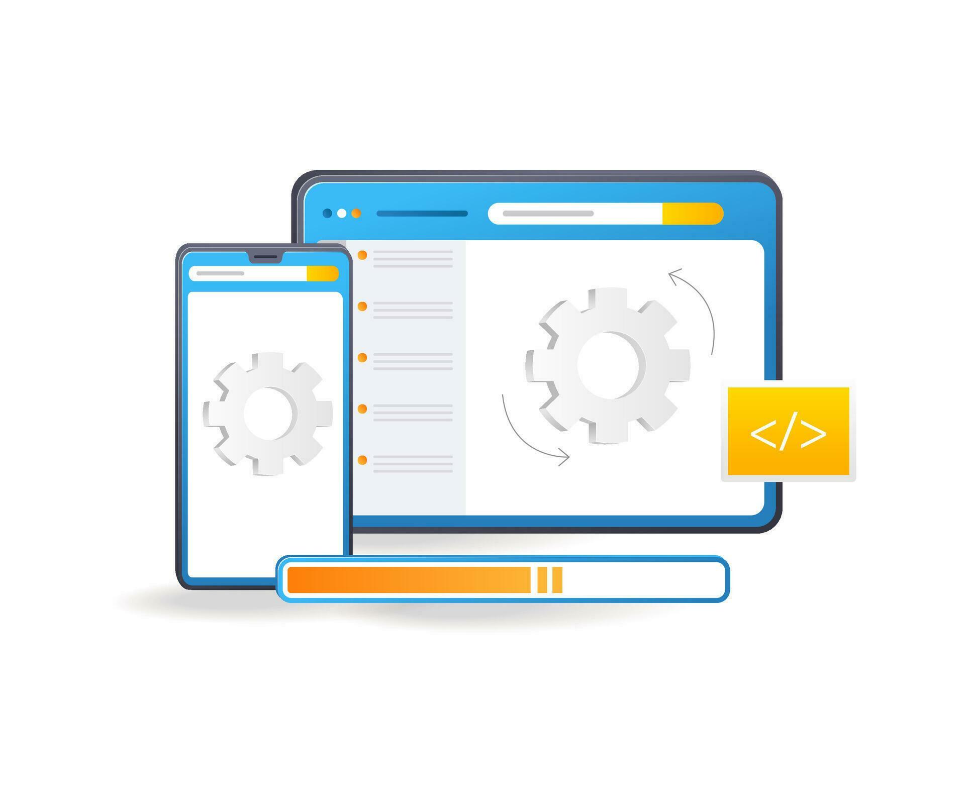 Processing Loading Image System loading process maintenance application updates 28583218 Vector ...