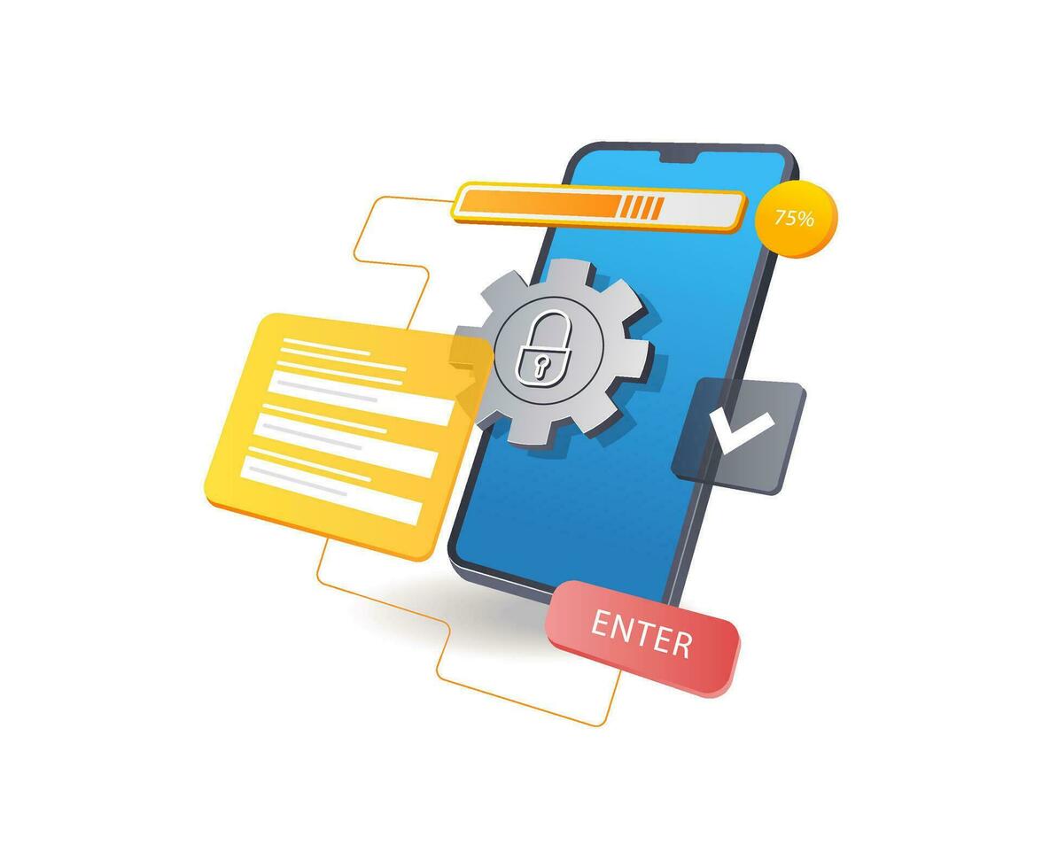 Smartphone data security reception system vector