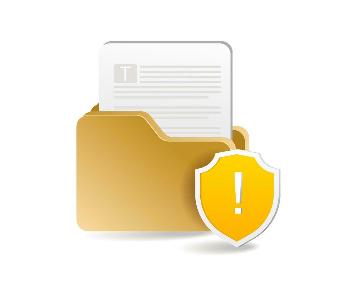 Folder data security notification vector