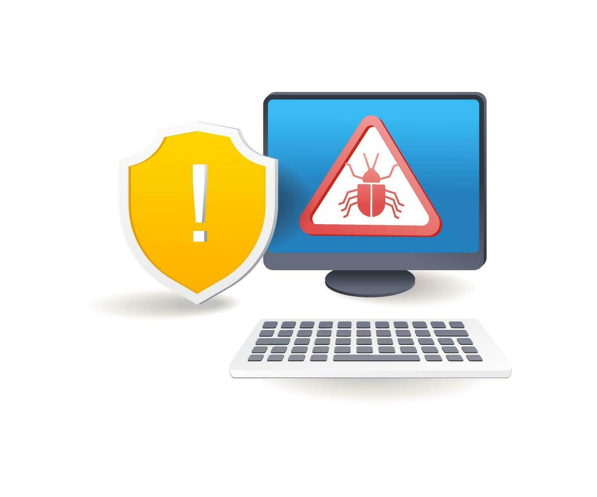 Malware viruses attack personal computers vector