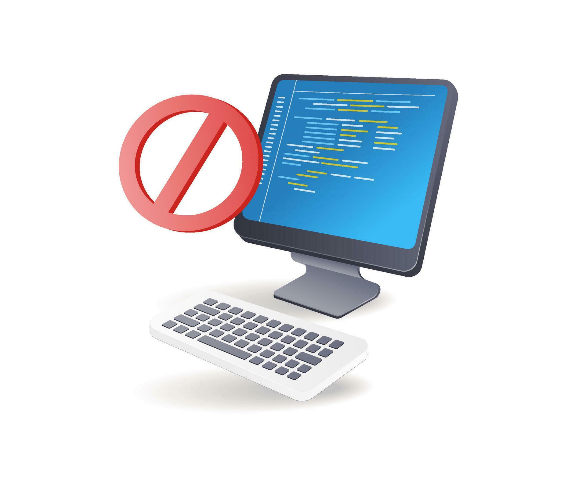 Error computer program warning 28583271 Vector Art at Vecteezy