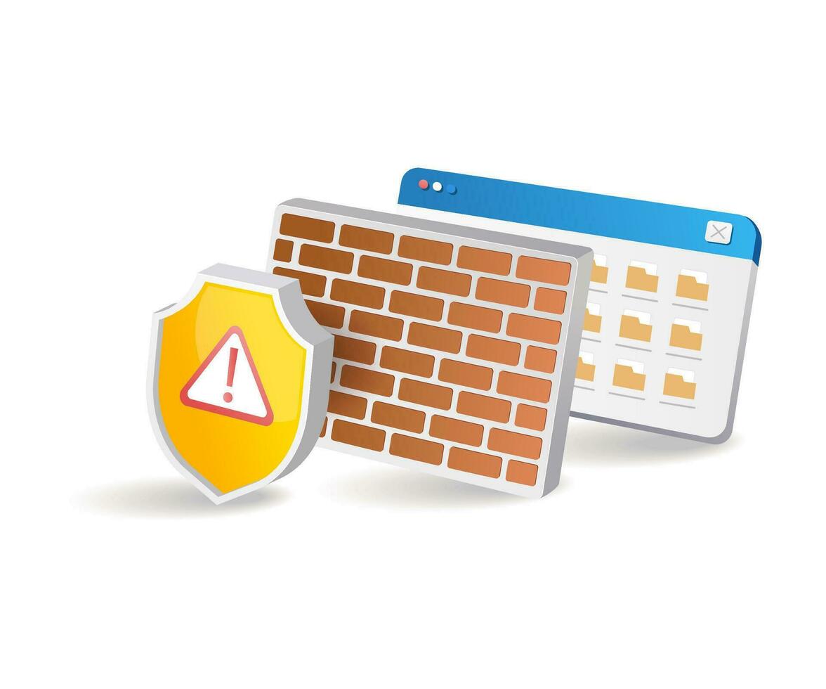Data wall security warning vector