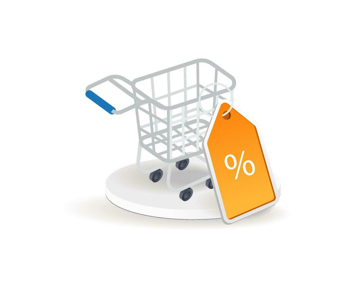 Discount shopping basket vector