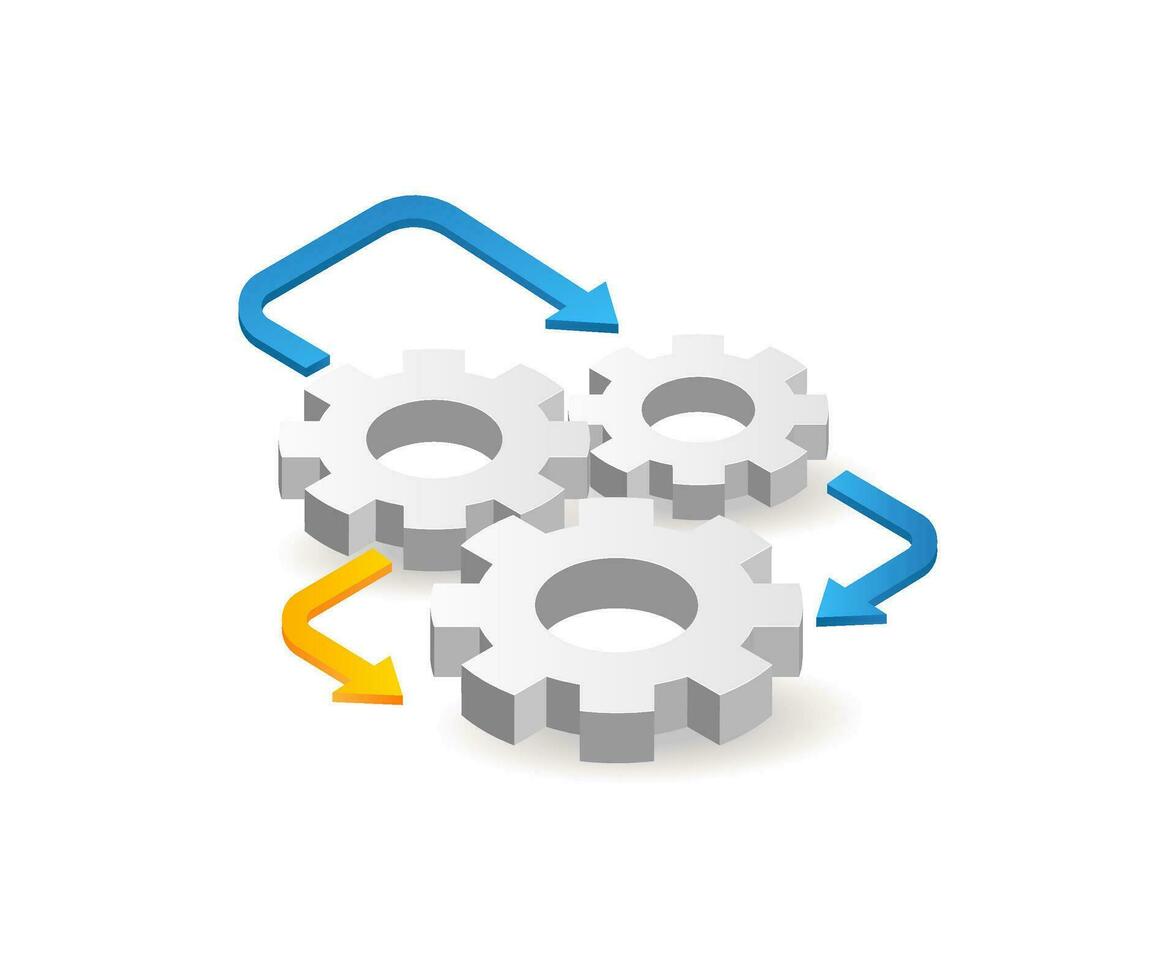 Gear system symbol for maintenance process vector