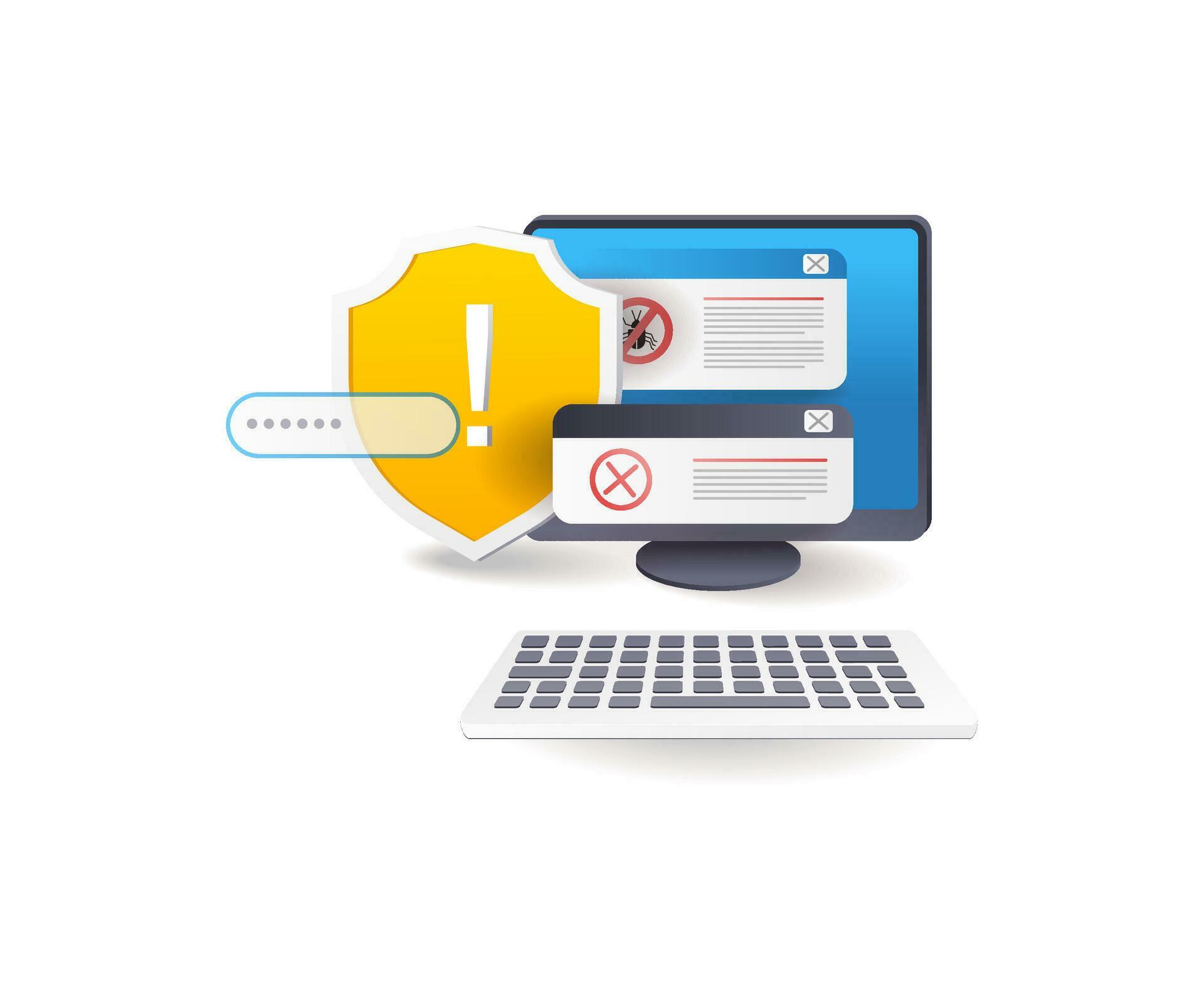 Computer security warning 28583349 Vector Art at Vecteezy