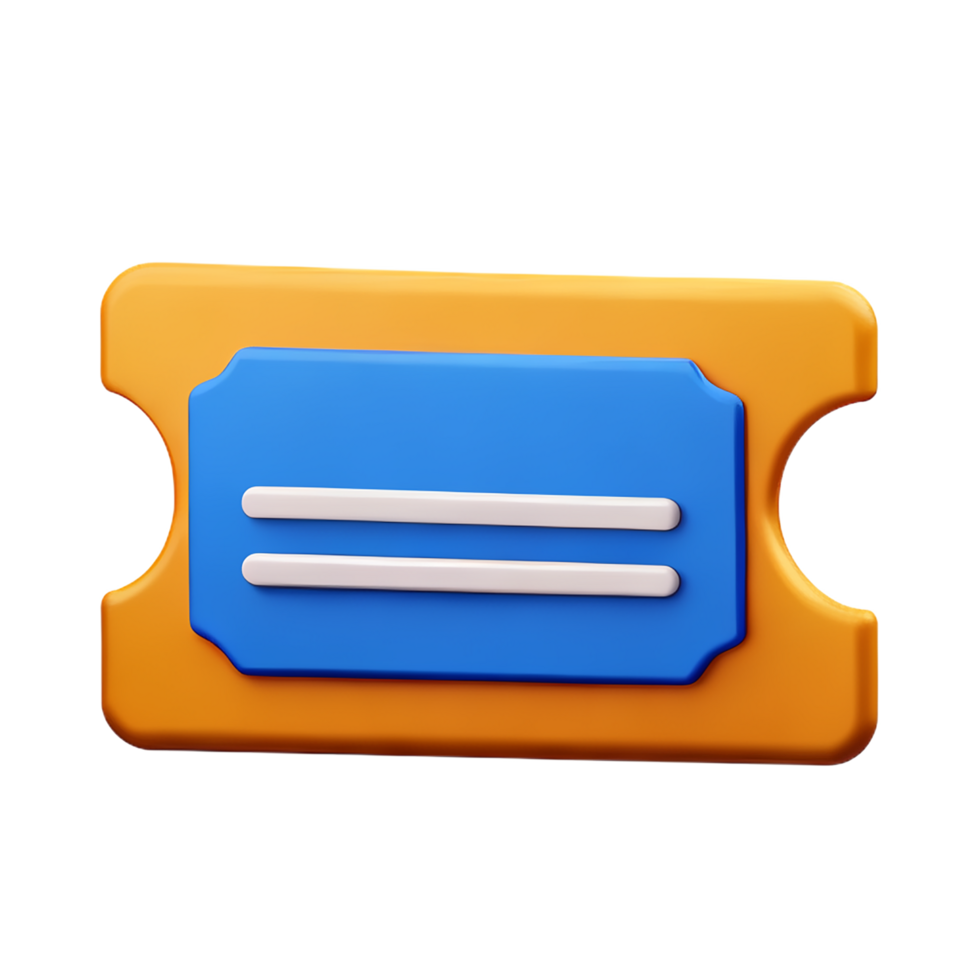 ticket 3d rendering icon illustration png