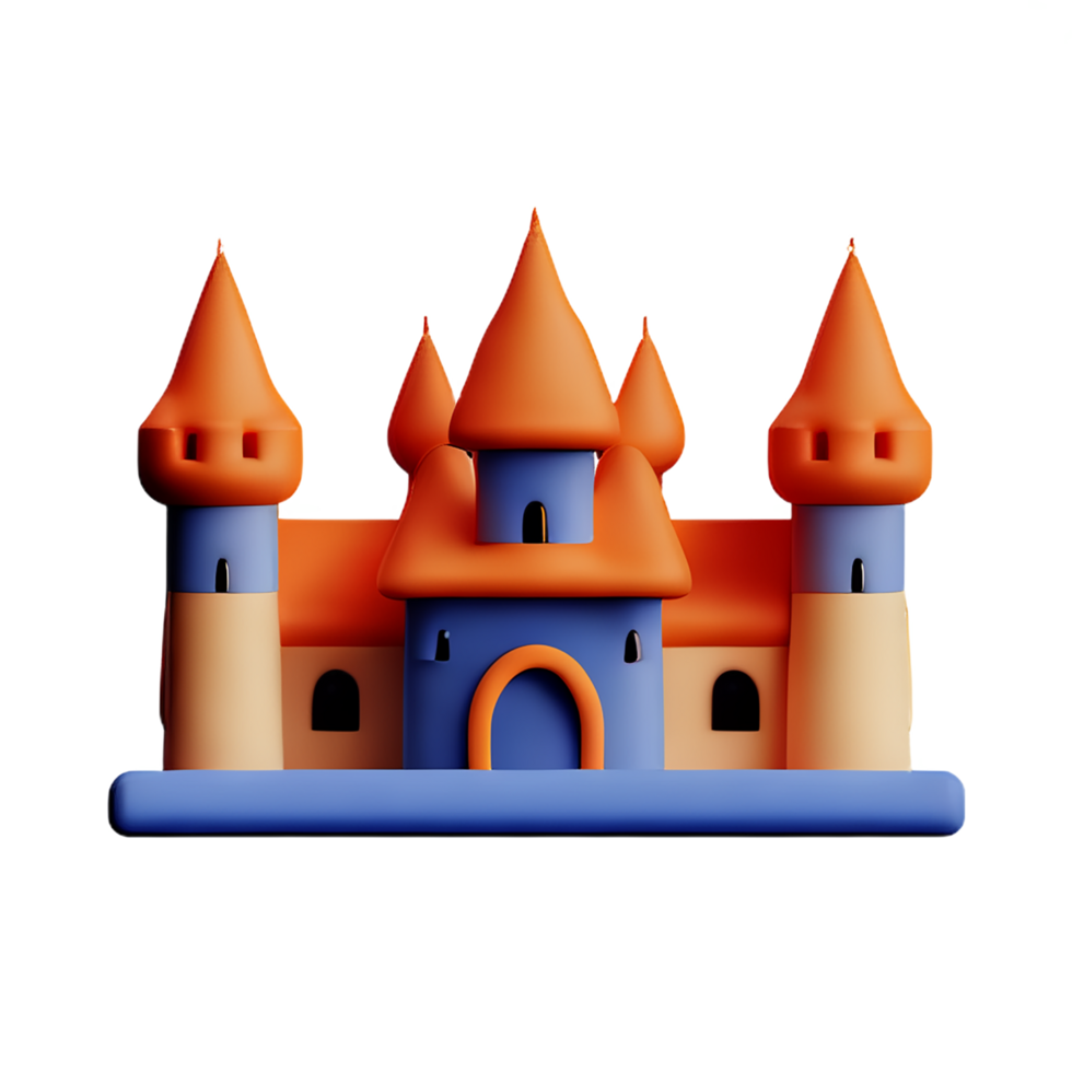 castle 3d rendering icon illustration png