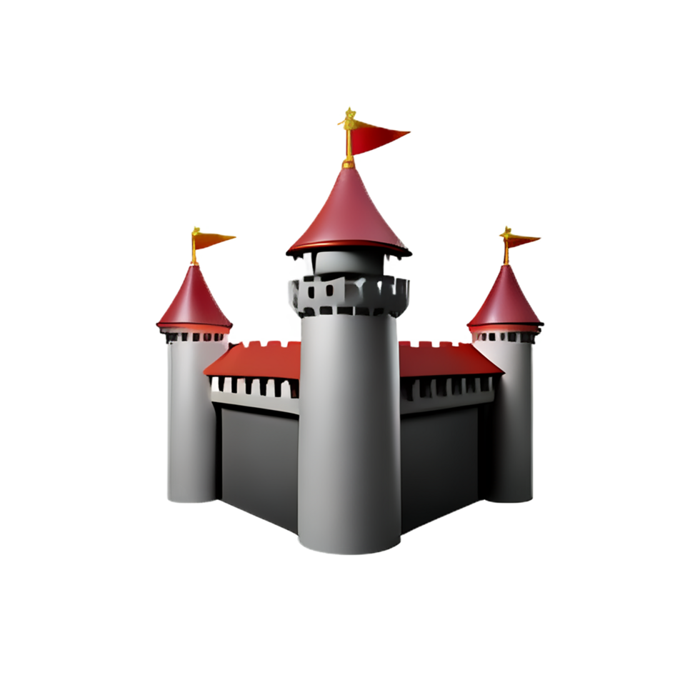 castle 3d rendering icon illustration png