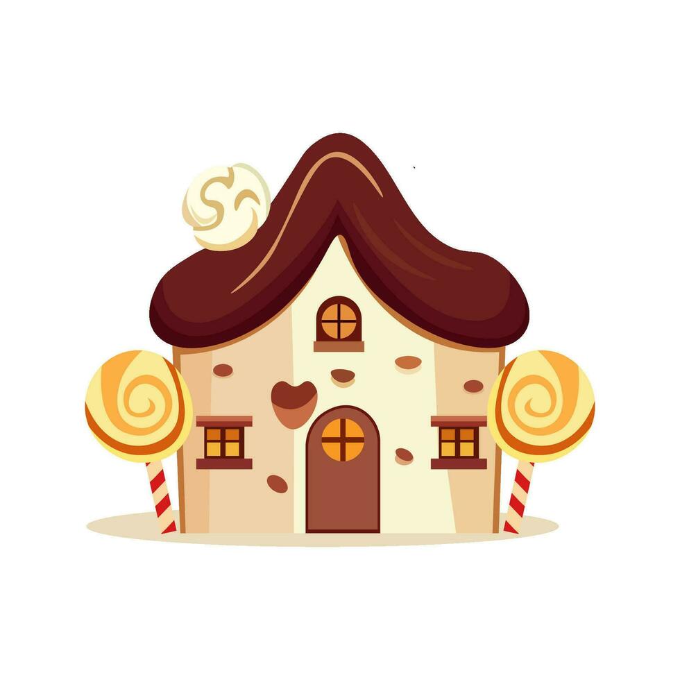 linda caramelo y pastel casa ilustración vector