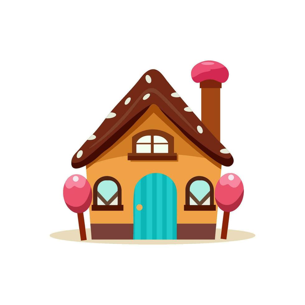 Cute Candy and Cake House Illustration vector