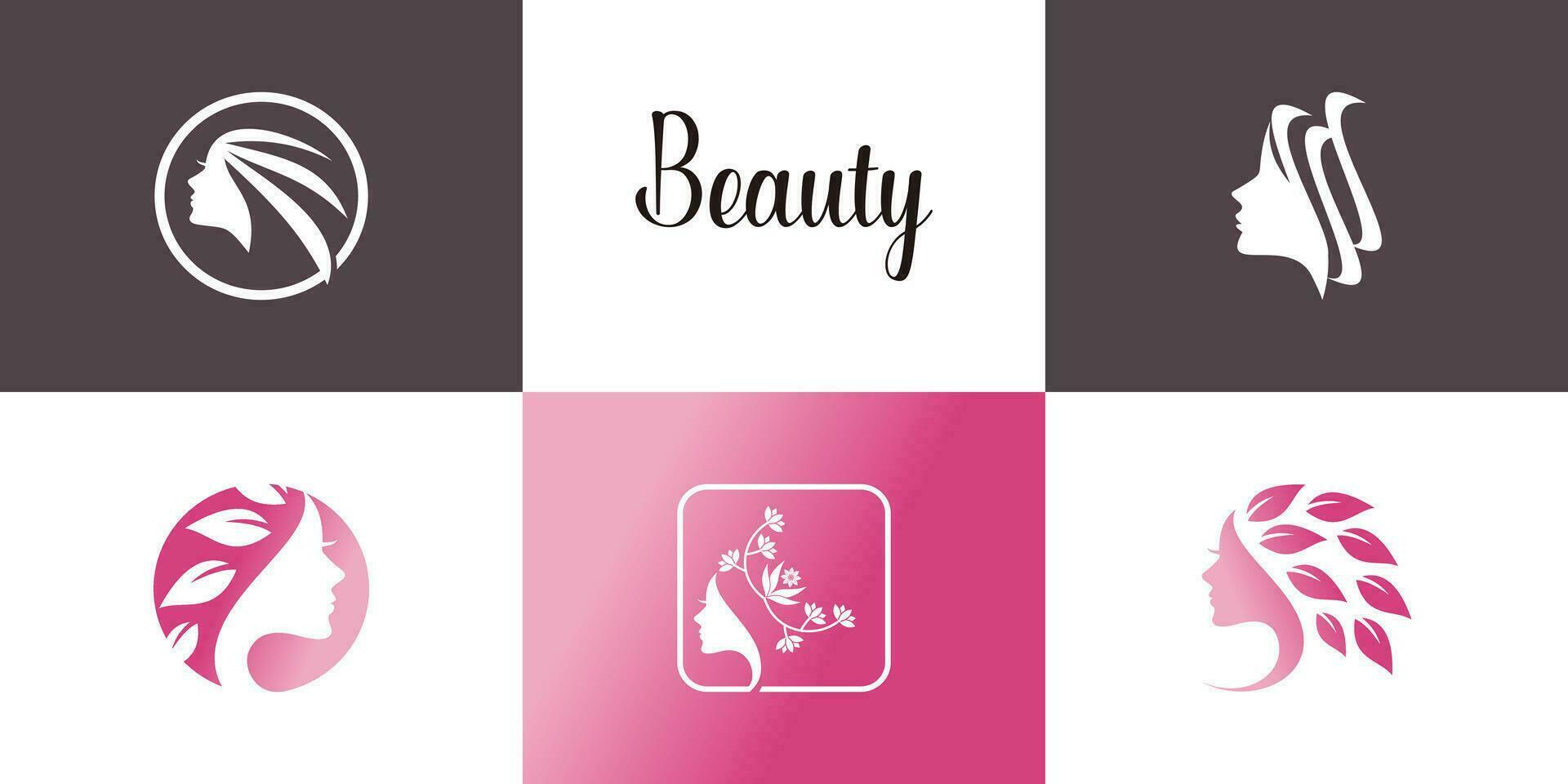 belleza logo con naturaleza concepto diseño idea concepto para belleza negocio vector