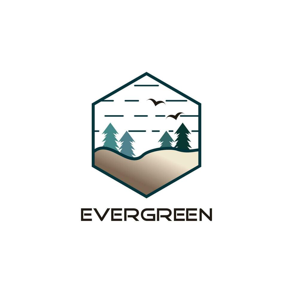 Evergreen logo with creative design idea concept vector