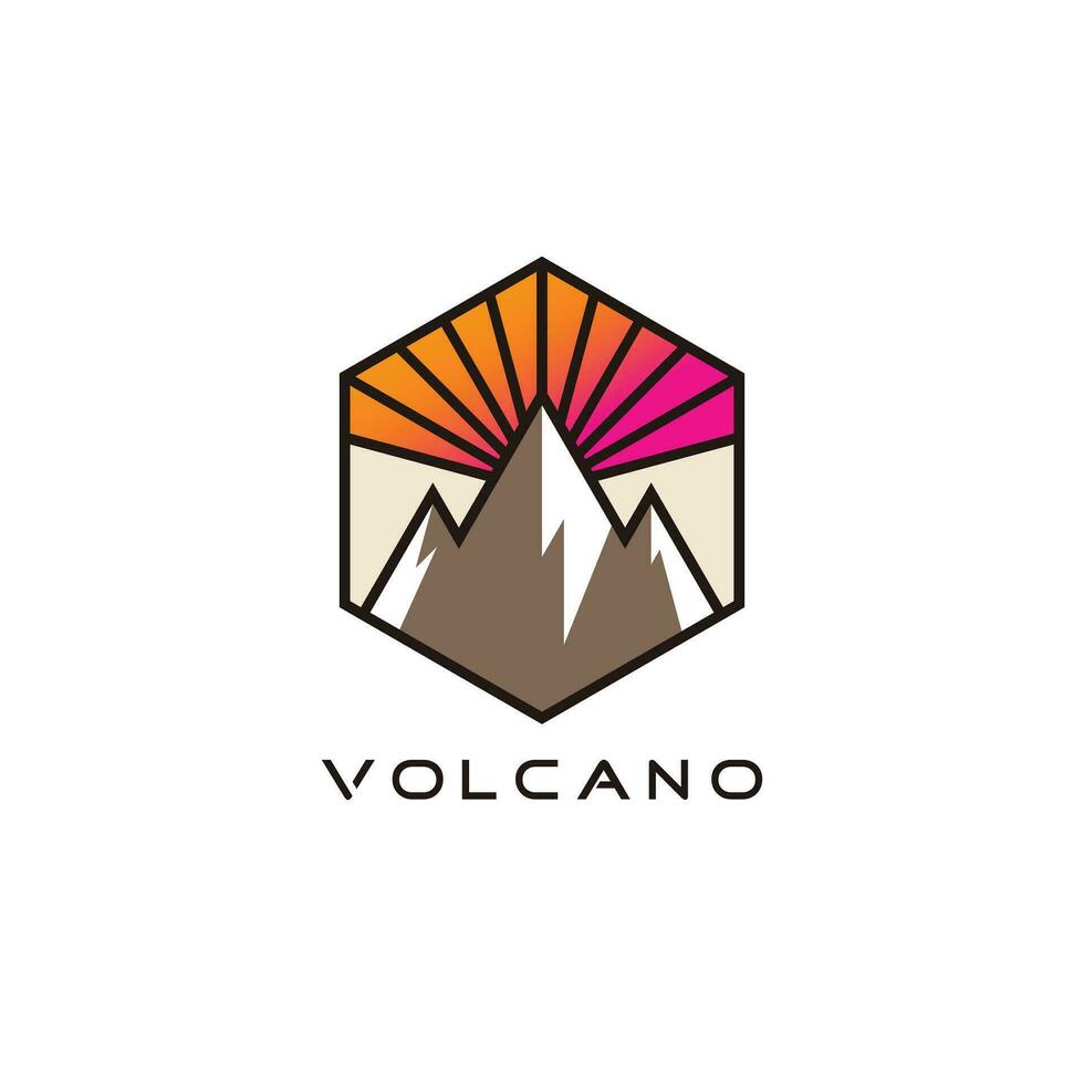 volcán logo diseño vector con moderno creativo estilo