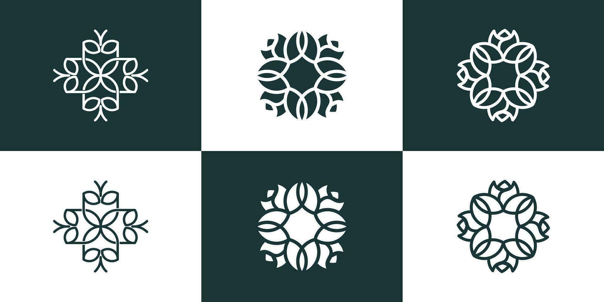 Flower logo with creative abstrack design icon idea vector