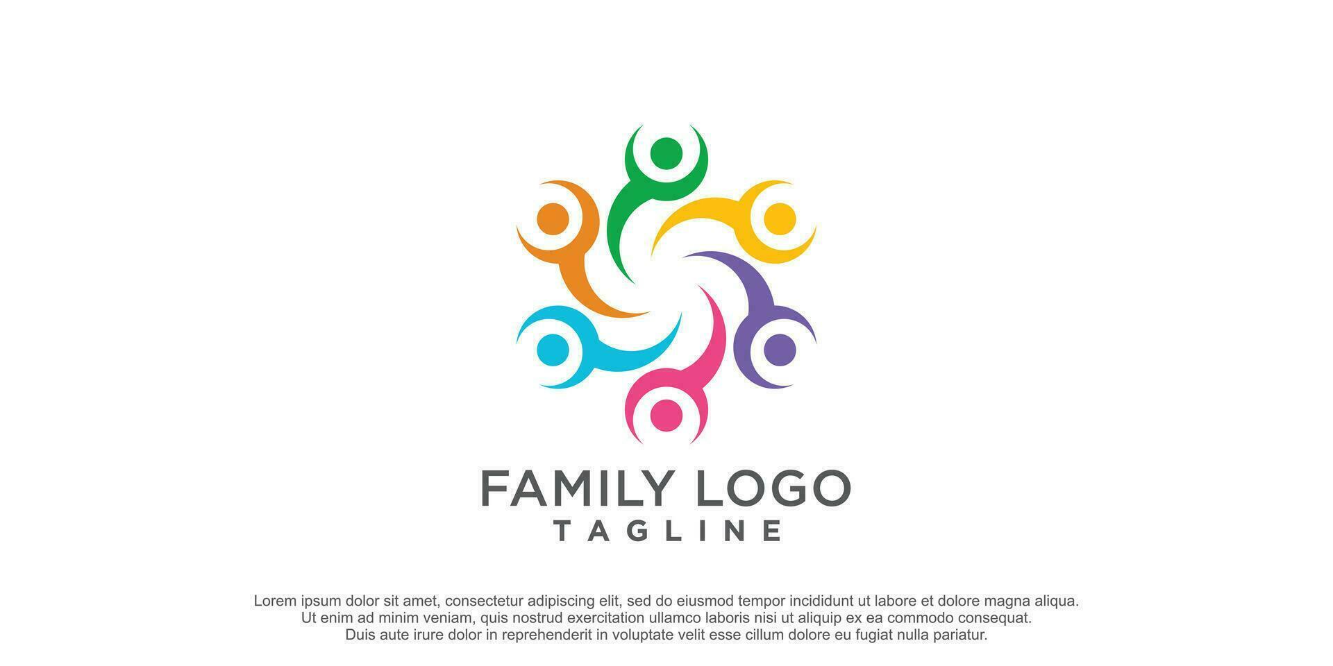 Community logo template for social team group premium vector