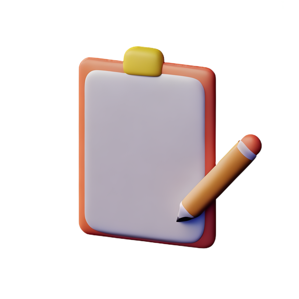 document 3d rendering icon illustration png