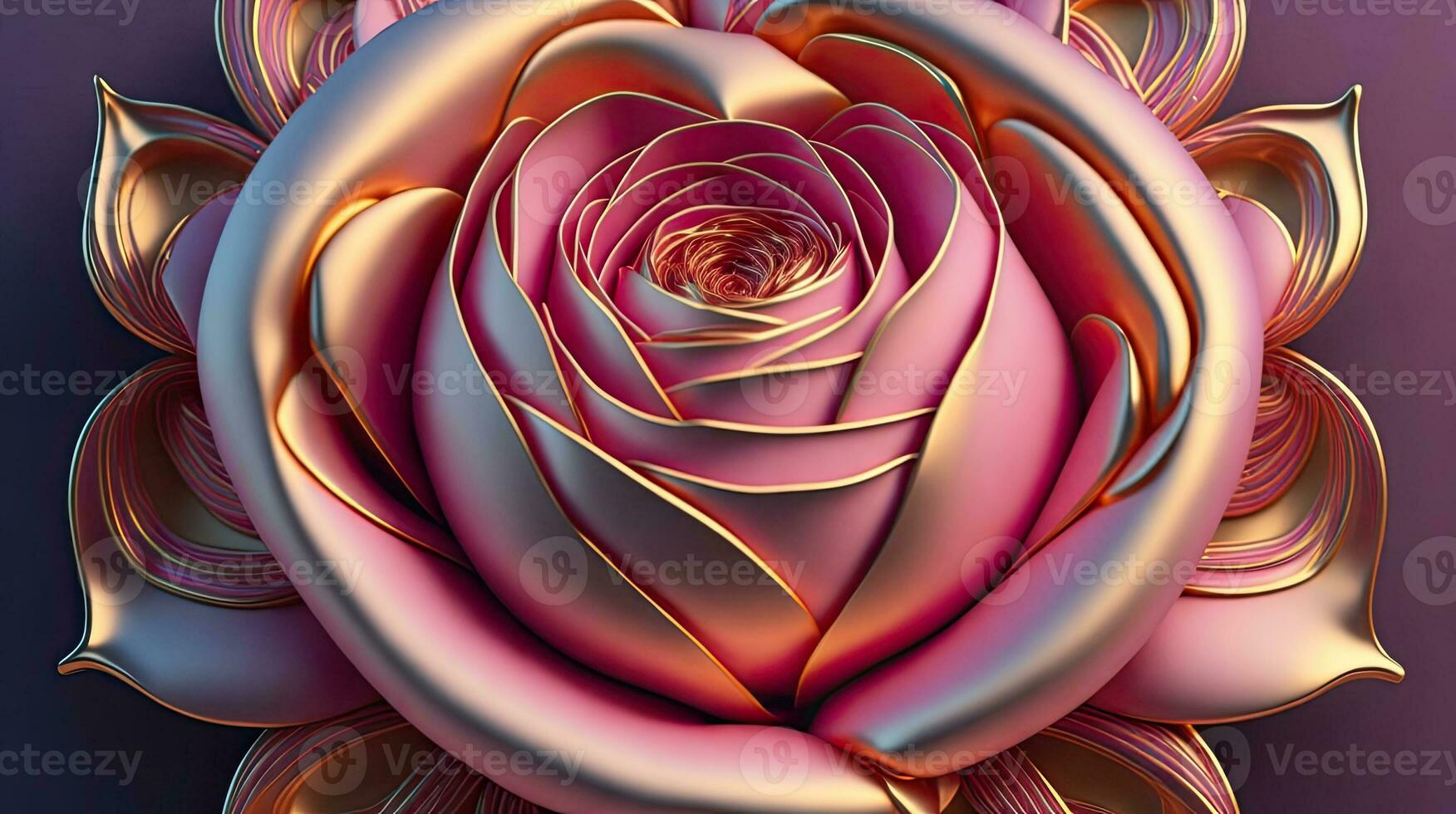 3D flowers made from ceramic with pastel colors and a touch of gold photo