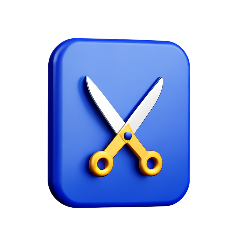 scissors 3d rendering icon illustration png