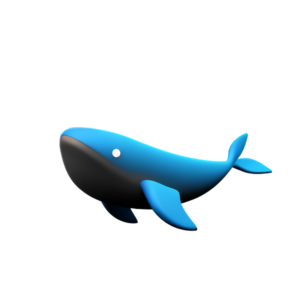 whale 3d rendering icon illustration png