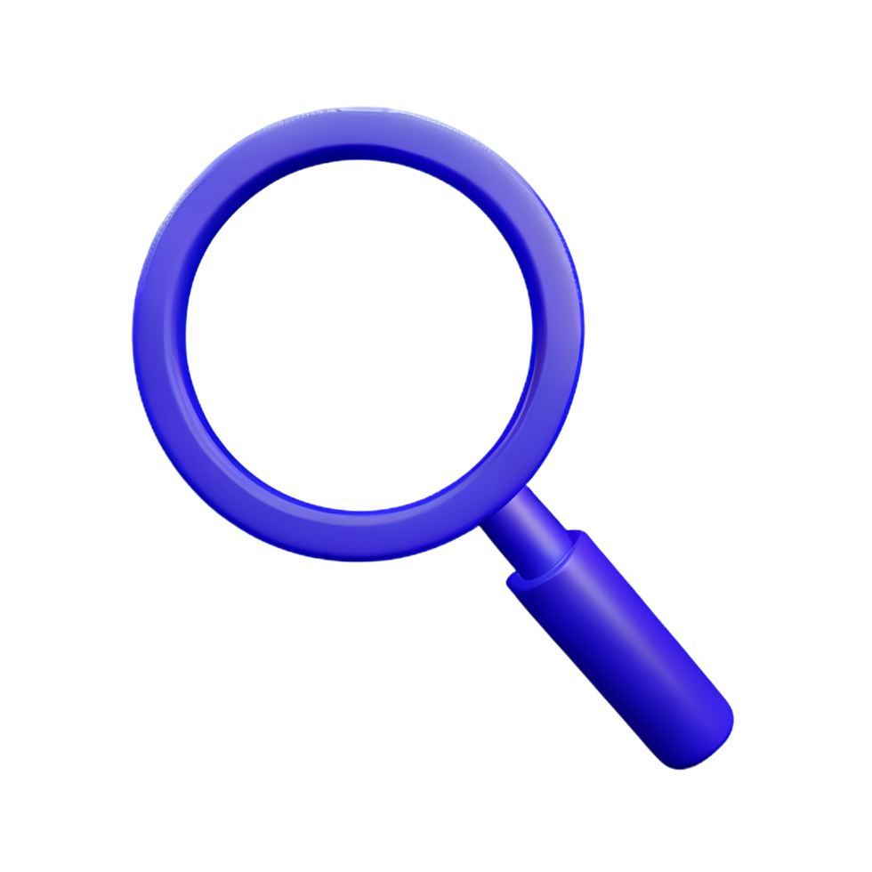 magnifying glass 3d rendering icon illustration png