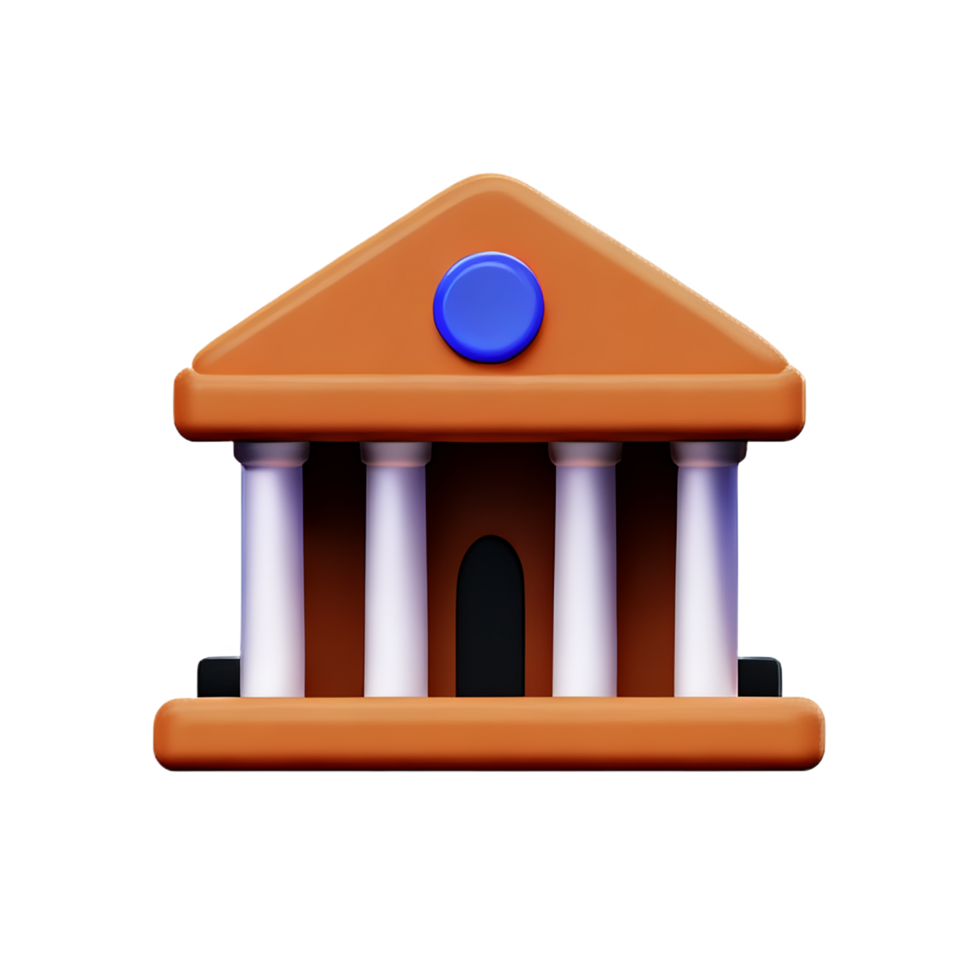 bank 3d rendering icon illustration png