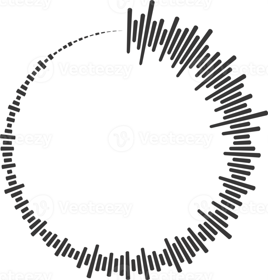 Circle sound wave. Audio music equalizer. Round circular icon. Spectrum radial pattern and frequency frame png