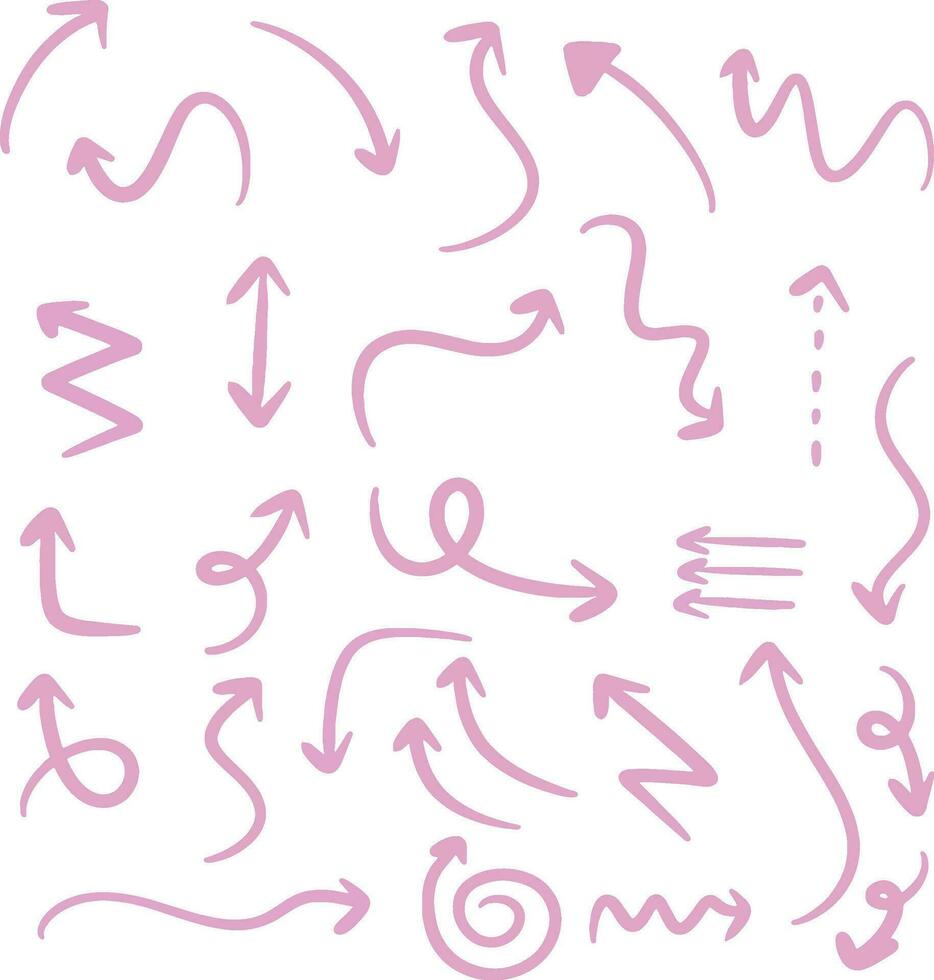 hand drawn arrow line design vector