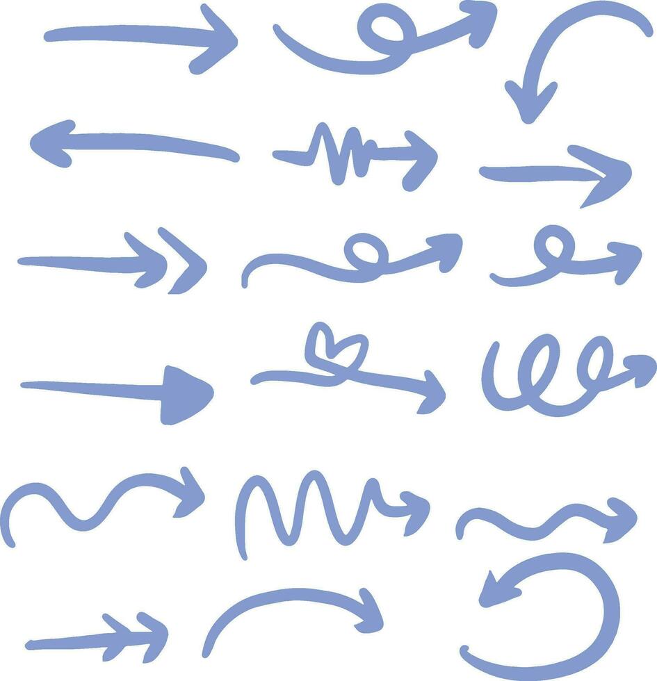hand drawn arrow line design vector