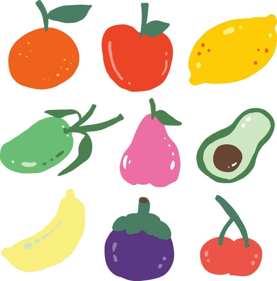 hand drawn fruits design for templates vector