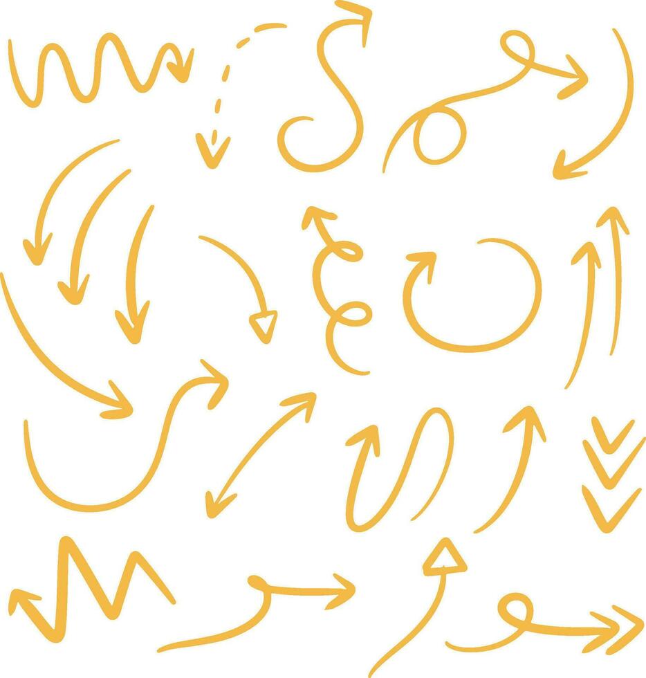 hand drawn arrow line design vector