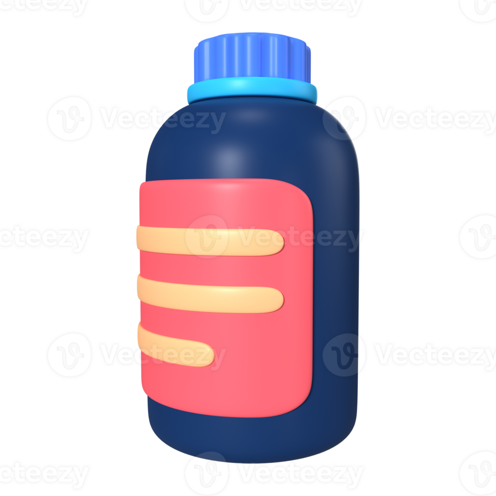 Resin Bottle 3D Illustration Icon png