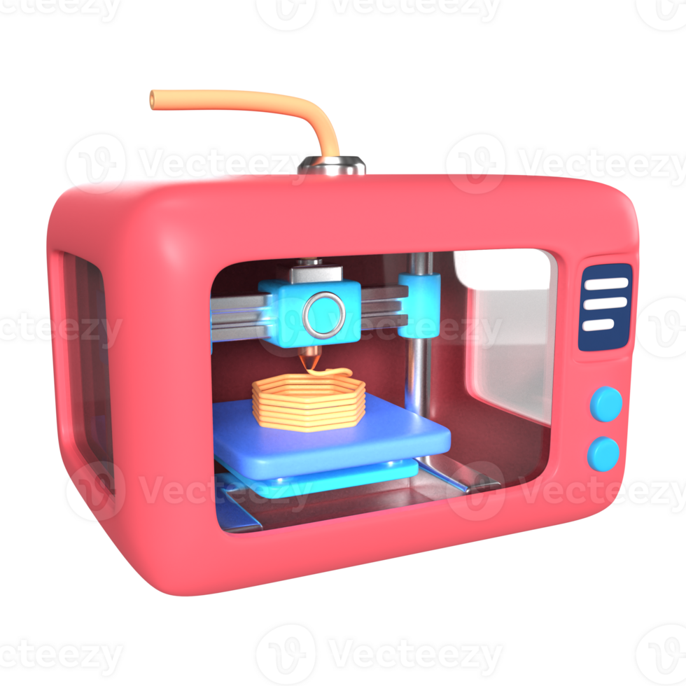 Enclosed 3D Printer 3D Illustration Icon png