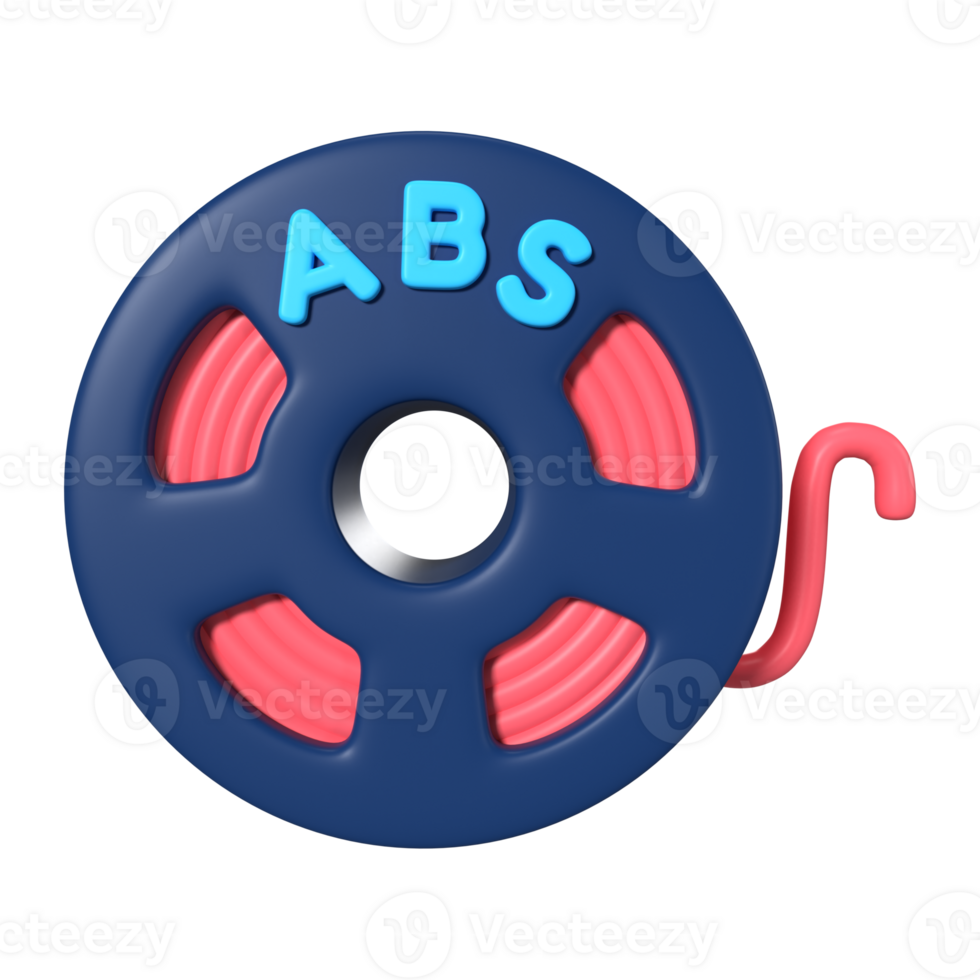 ABS Filament Spool 3D Illustration Icon png