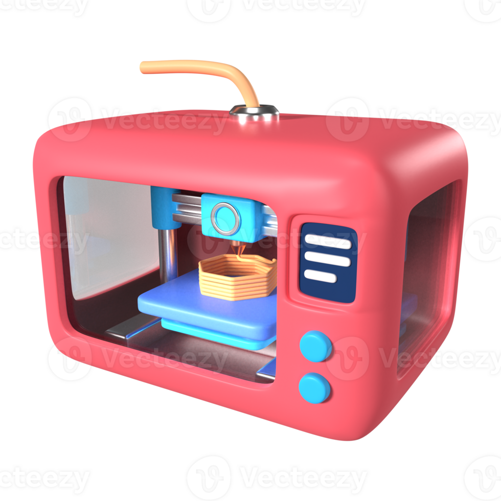 Enclosed 3D Printer 3D Illustration Icon png