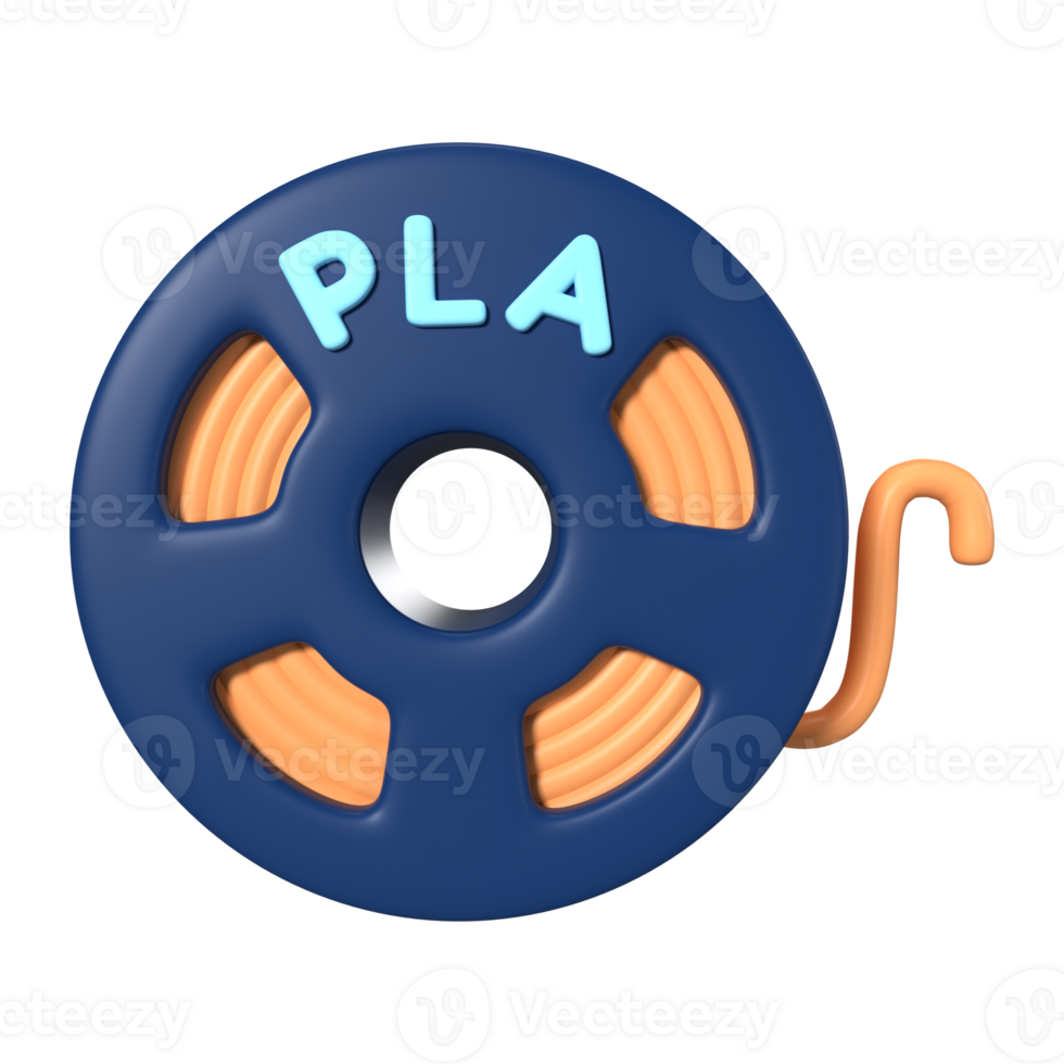 PLA Filament Spool 3D Illustration Icon png