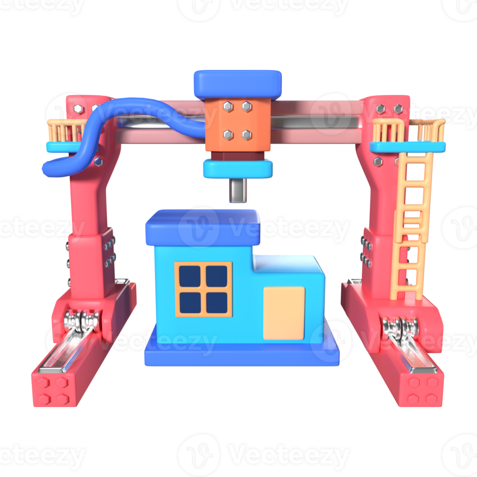 Architecture 3D Printer 3D Illustration Icon png