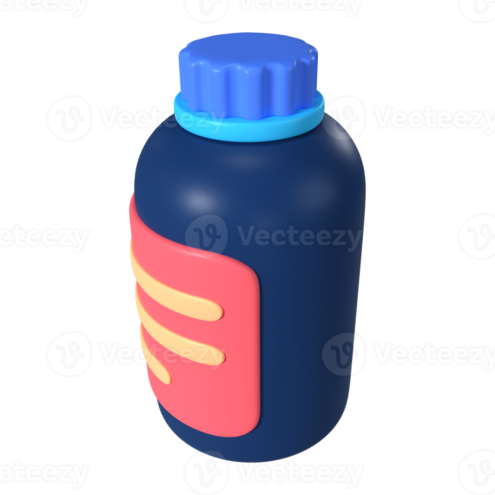 Resin Bottle 3D Illustration Icon png