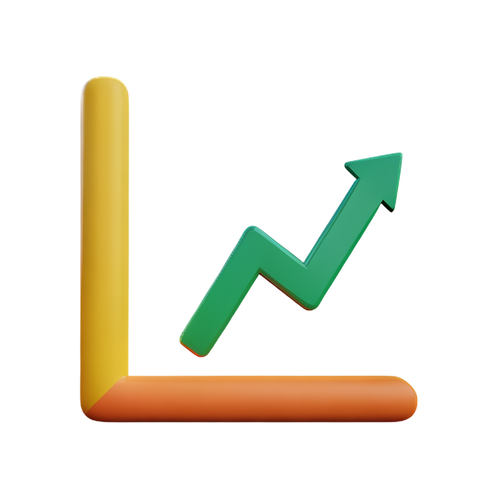 chart 3d rendering icon illustration png