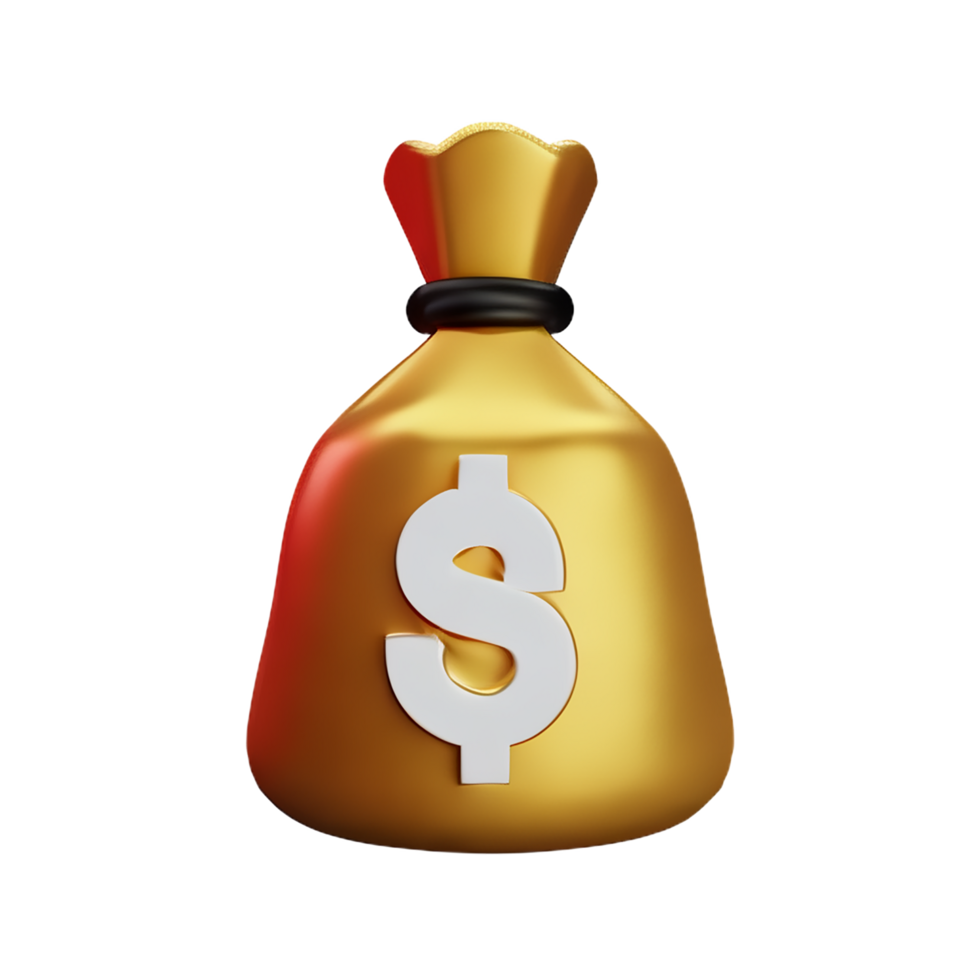 money bag 3d rendering icon illustration png